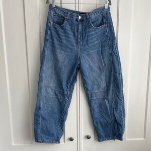 Sincerely Jules Women’s Wide Barrel Leg Jeans Classic Blue Denim 30” Size 11 EUC